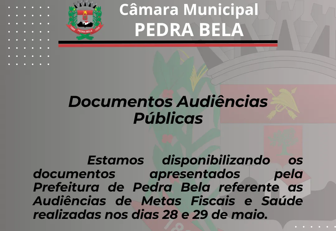 Documentos Audiências (Metas Fiscais e Saúde)
