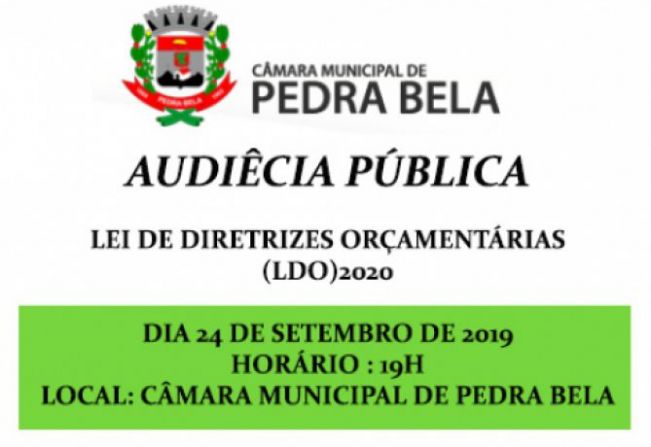 AUDIÊNCIA PÚBLICA - LEI DE DIRETRIZES ORÇAMENTÁRIAS 2020 